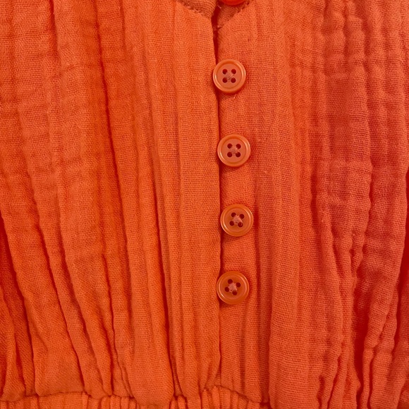 JCrew Orange Women’s Cotton Midi Dress Sz L - Picture 3 of 6